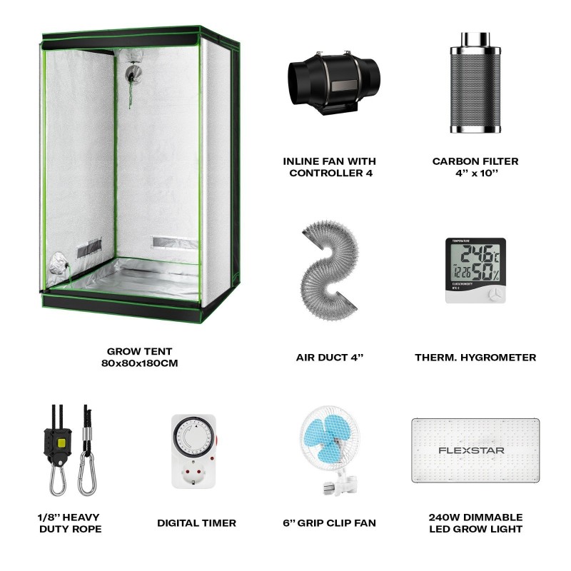 FLEXSTAR 240W Dimmable LED Plant Light Grow Kit