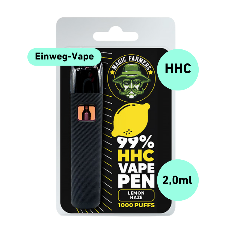 Stylo jetable HHC Vape Lemon Haze 99% HHC (1000 bouffées) 2,0 ml