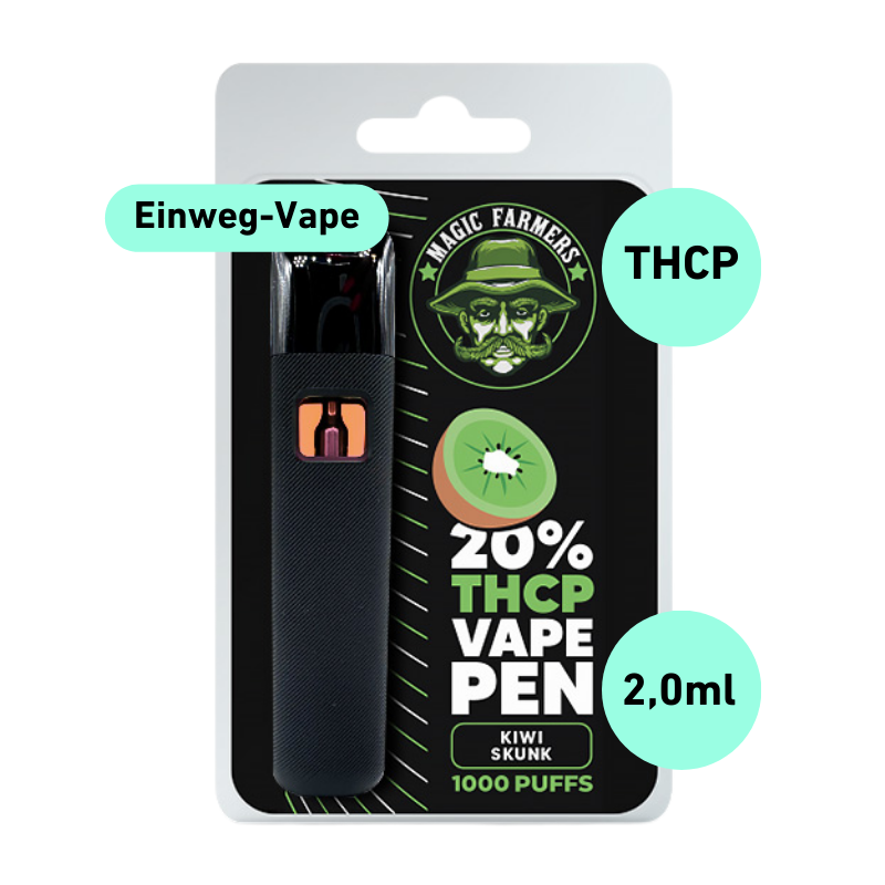 Stylo jetable THC-P Vape Kiwi Skunk 20% THC-P (1000 bouffées) 2,0 ml